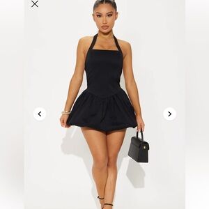 Charlotte Bubble Mini Dress - Black Medium